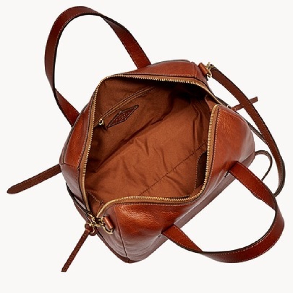 FOSSIL SYDNEY SATCHEL BROWN NWT - Picture 4 of 4
